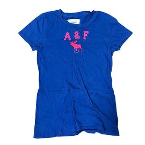 NWT Abercrombie Women’s Vintage Short Sleeve T-Shirt in Blue/Pink